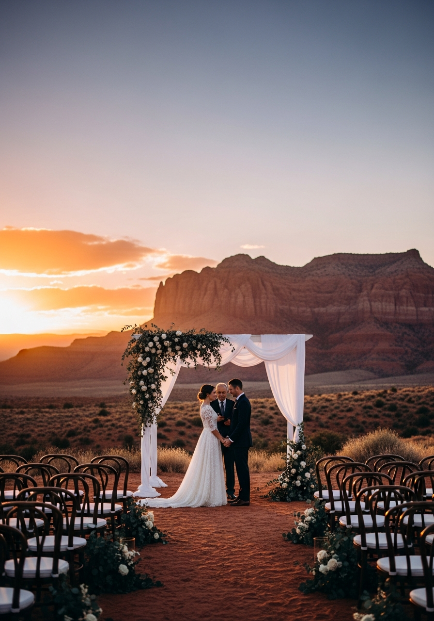 Desert wedding ceremony