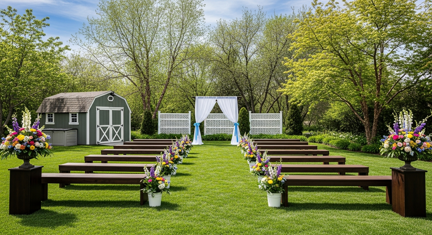 Mountain wedding reception